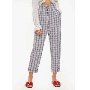 𝅺Topshop Plaid High Rise Trouser